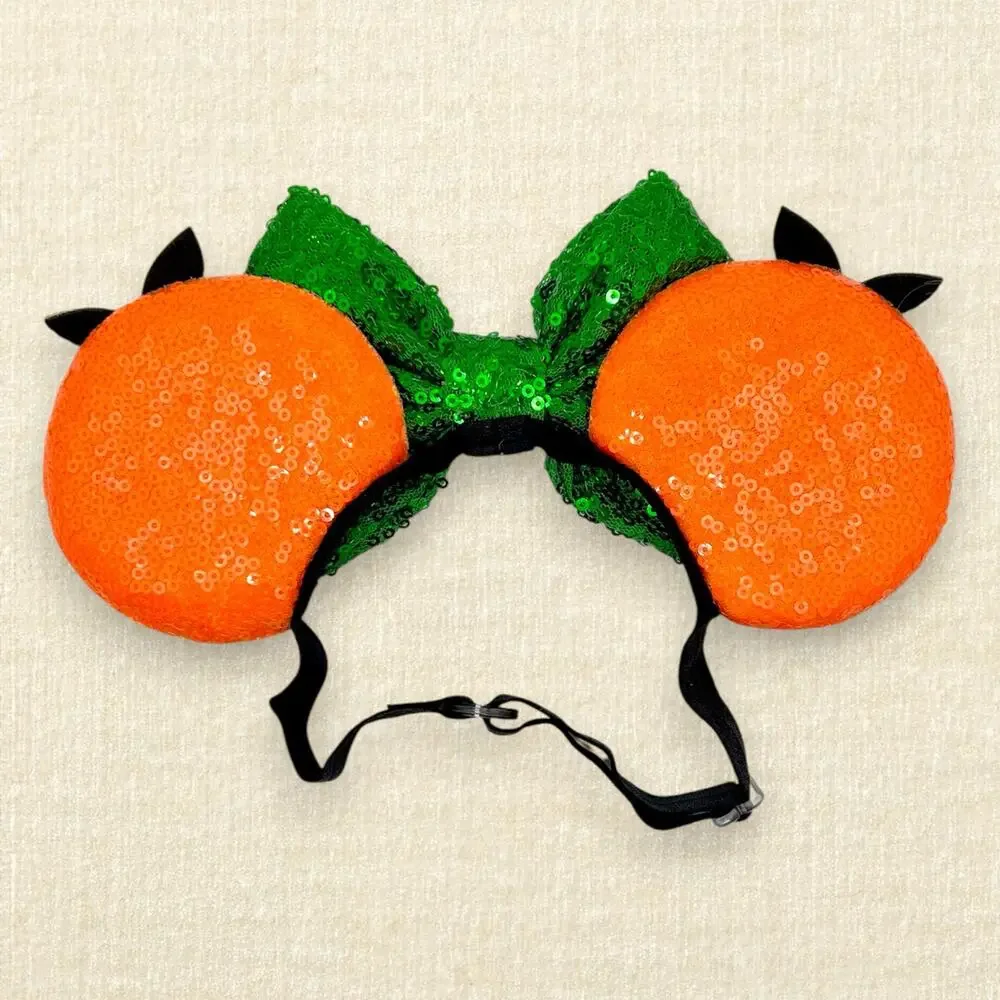 Elastic Orange Bird Sequin Minnie Ears | Disney-Inspired Mouse Ears